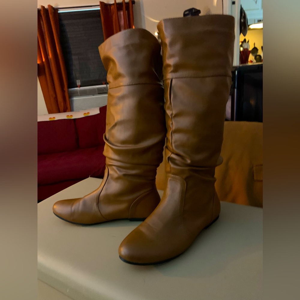 Brown comfortable knee high boots